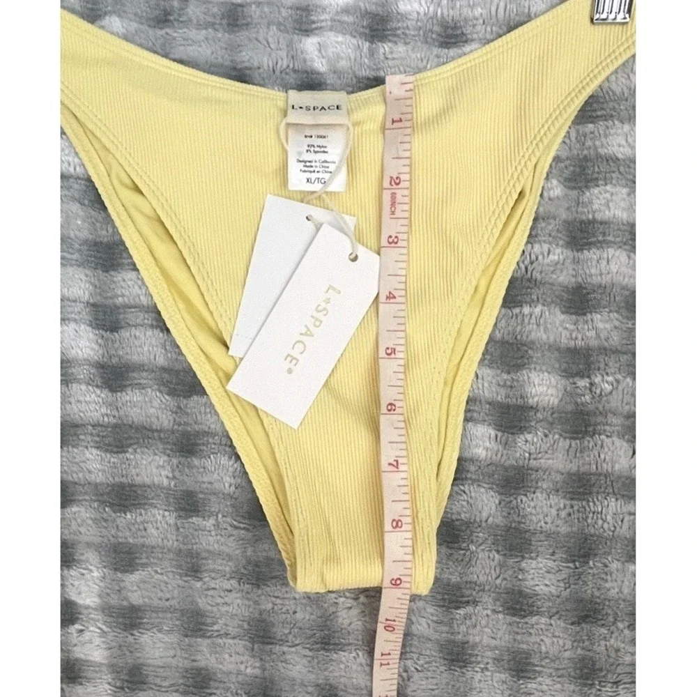 New! L*SPACE‎ Donnie Bottom Bitsy Ribbed Cheeky Bikini Bottom Daisy Yellow XL
